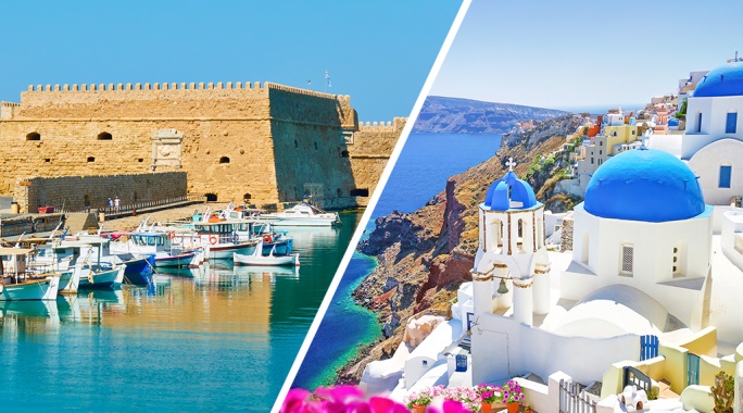 Combiné Héraklion / Îles de Santorin Grèce, Combiné Grèce & ses îles par Ôvoyages Combiné Héraklion / Îles de Santorin Grèce, Combiné Grèce & ses îles par Ôvoyages